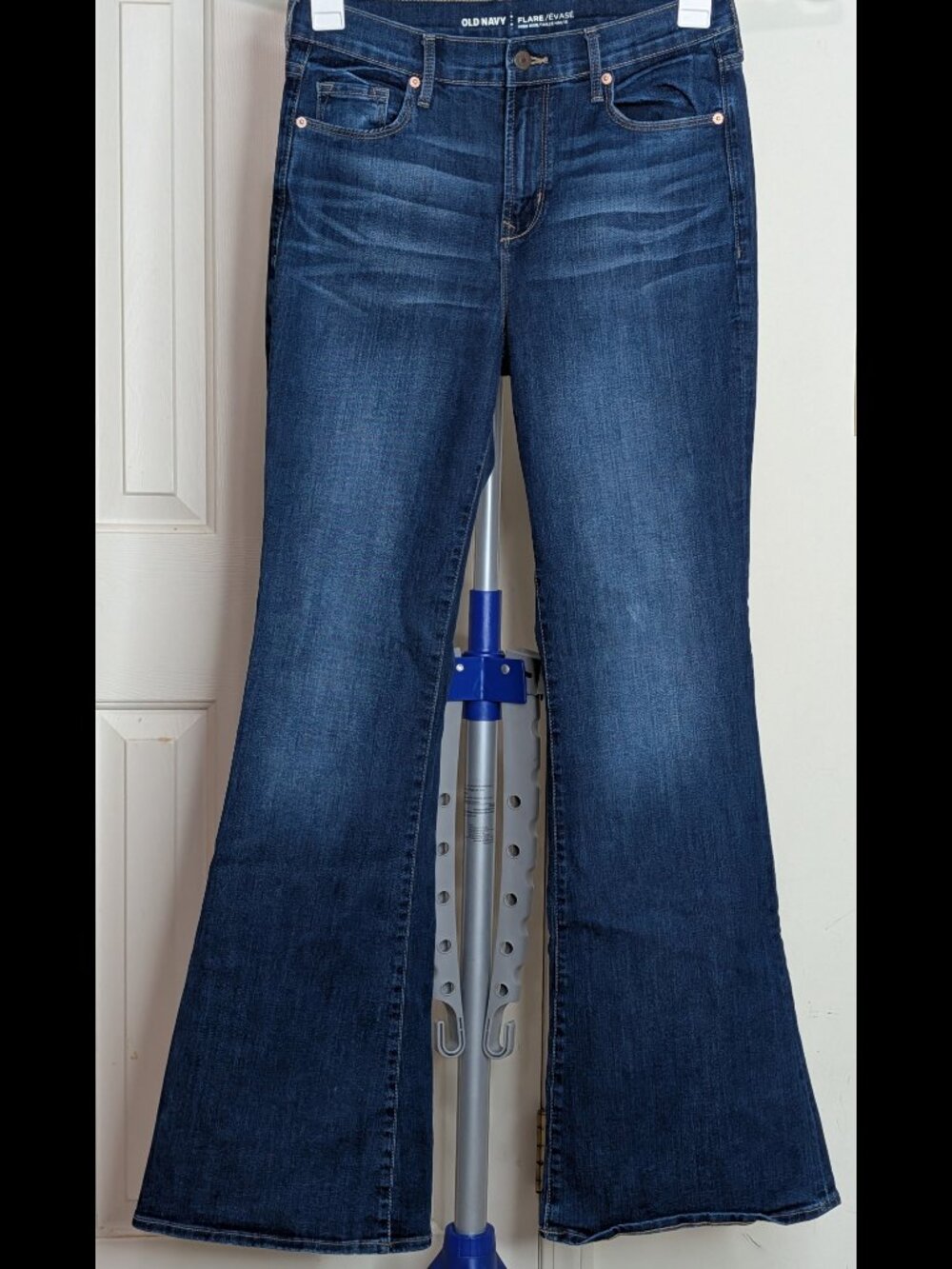 Wow Sz 8 Regular OLD NAVY High Rise Medium Blue Stretch Flare Denim Jeans